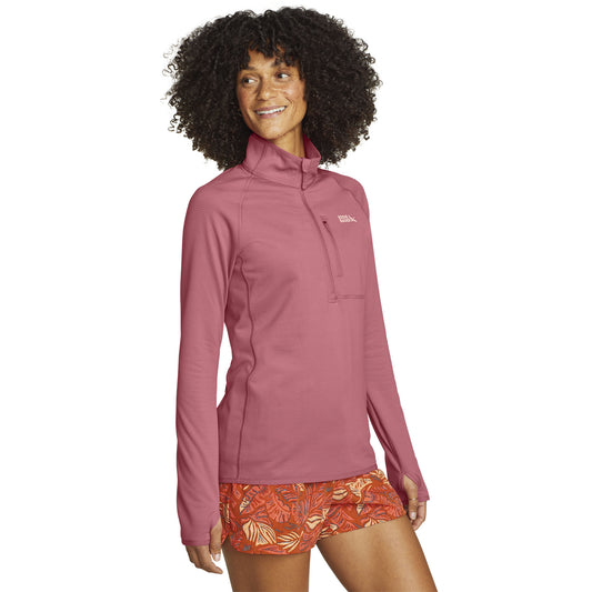 31-1874-QUEST HIGH ROUTE GRID 1/4 ZIP-EDDIE BAUER#color_851-raspberry