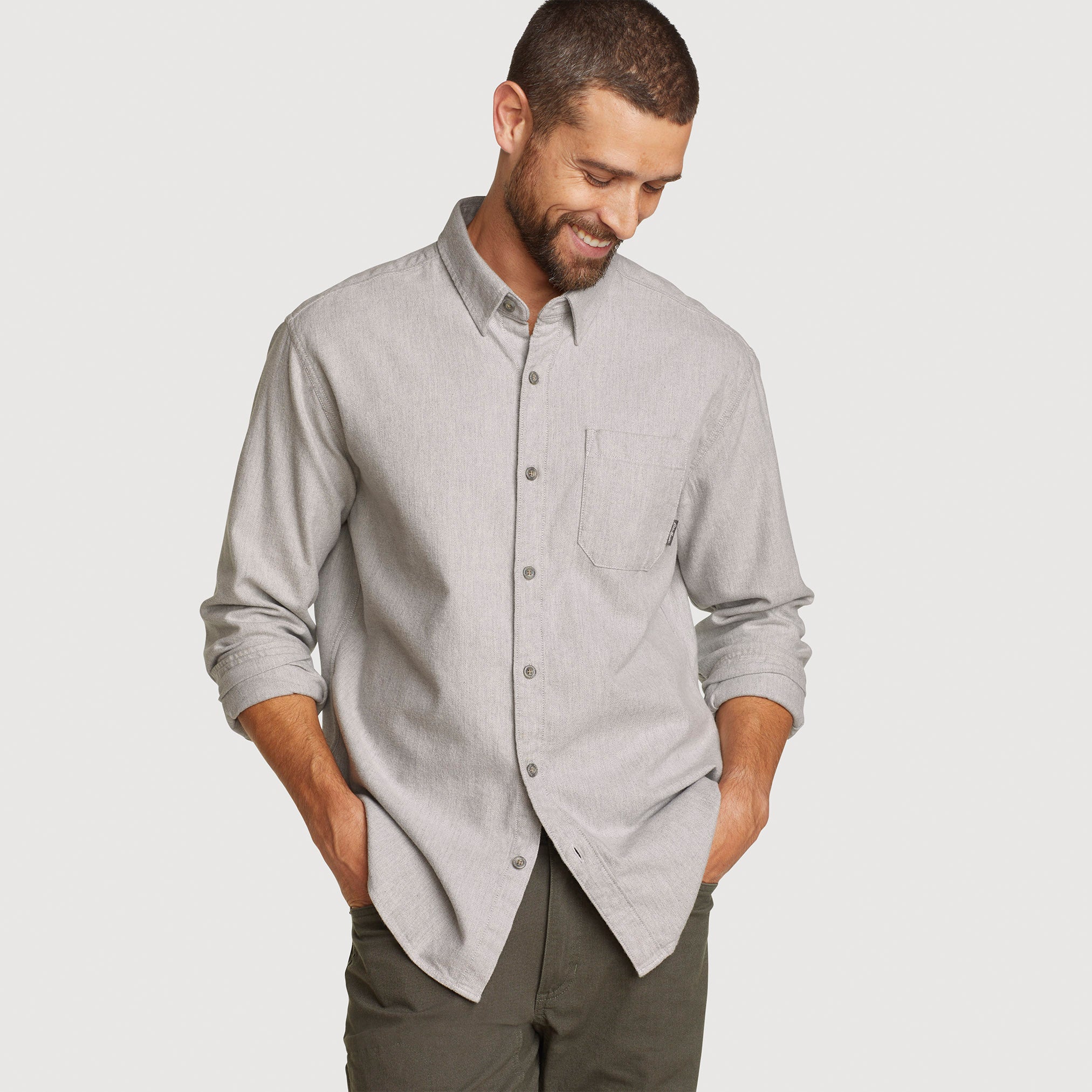 34-159-CAMISA MANGA LARGA 1 POCKET EFF- SOLID-EDDIE BAUER